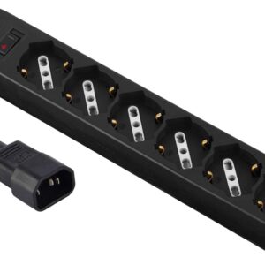 Multipresa per UPS con 6 posti bivalenti 10/16A con
Interruttore di Sicurezza, 1,5mt