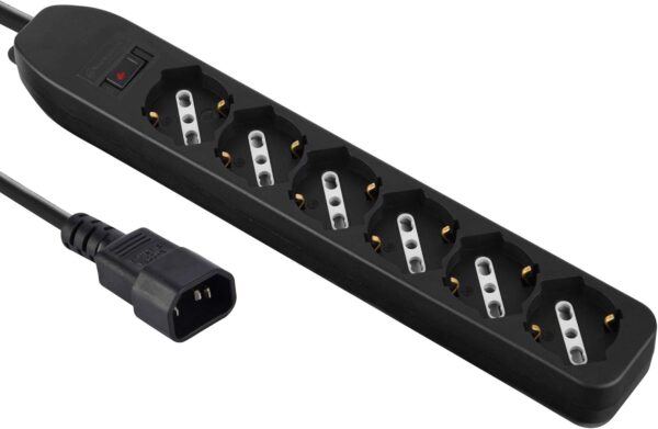 Multipresa per UPS con 6 posti bivalenti 10/16A con
Interruttore di Sicurezza, 1,5mt