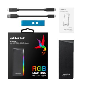Box esterno RGB USB3.2 per M.2 Adata