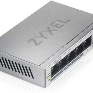 Switch Unmanaged, 5 porte Gigabit (4 porte PoE, erogazione fino a 60W), Chassis metallo, Desktop Zyxel