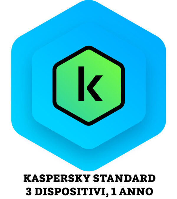 Kaspersky standard antivirus, 3 dispositivi,1 anno - ESD licenza elettronica